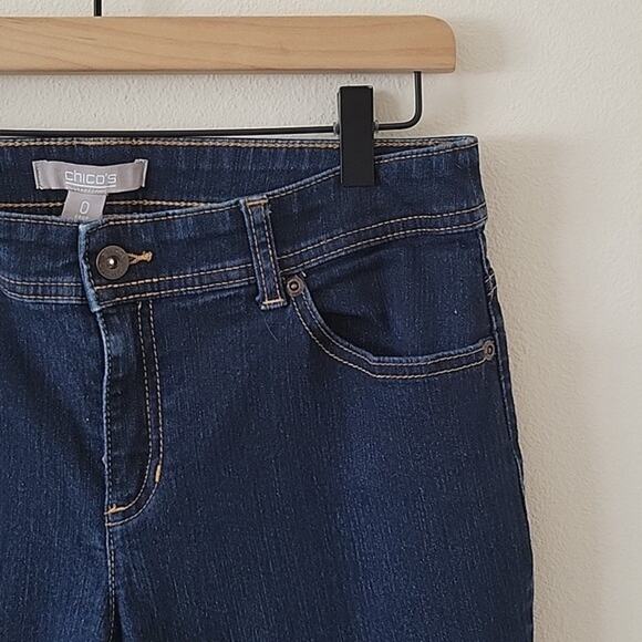 Chico's Dark Wash Crop Denim Jeans Size 4 - Picture 2 of 6